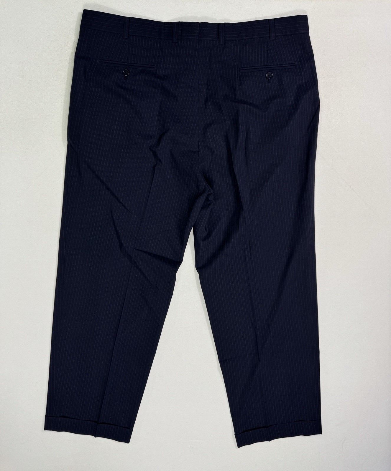 Brooks Brothers Madison BrooksCool Full Canvas Navy Pin Stripe Suit 48L 40×28