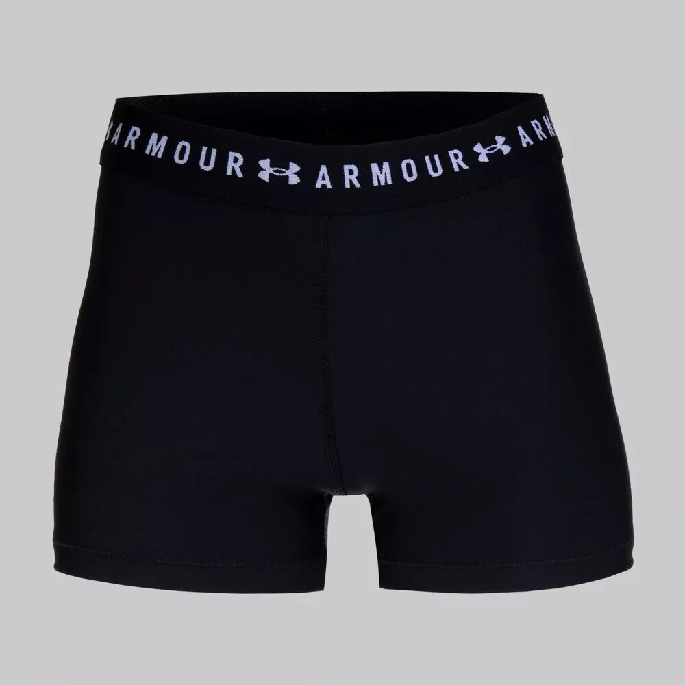 NWT Under Armour HeatGear Armour Shorty Women’s Compression Shorts Black 1371256