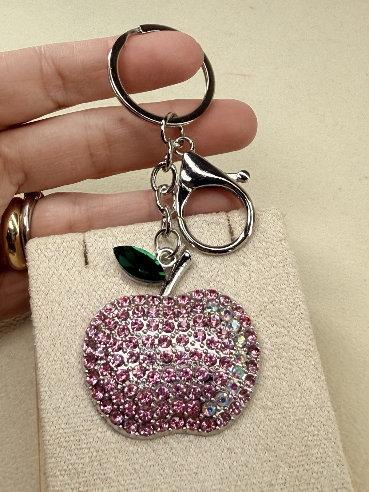7PC Keychain Bundle Bear Cherry Apple Ladybug Octopus Boot Perfume Pom Pom