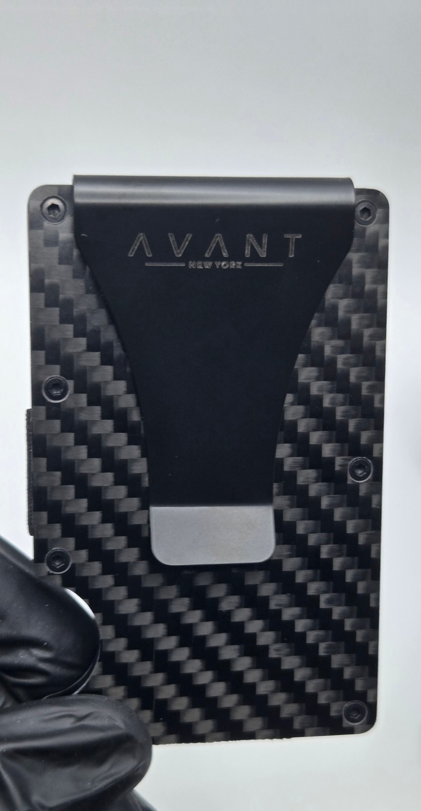 AVANT WOOD Slim Fold New Minimalist Mens WALLET, Carbon Fiber Black, RFID Cash