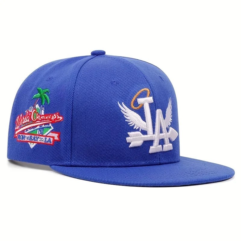 LA Flat Brim Snapback Embroidered Hip-Hop Streetwear Los Angeles Baseball Cap