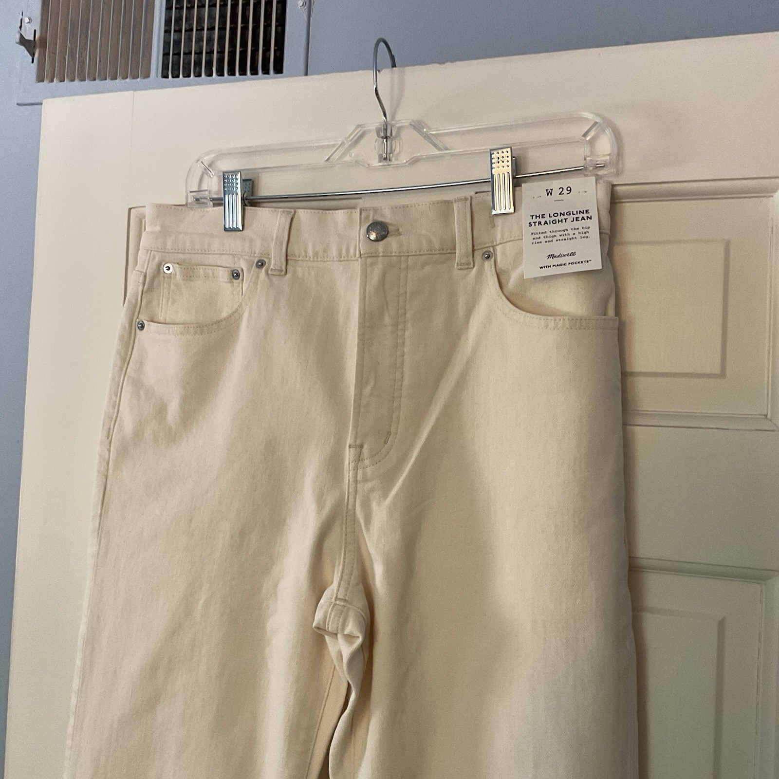 Madewell The Longline Straight Jean Vintage Canvas Ivory 29 NEW Capsule Wardrobe