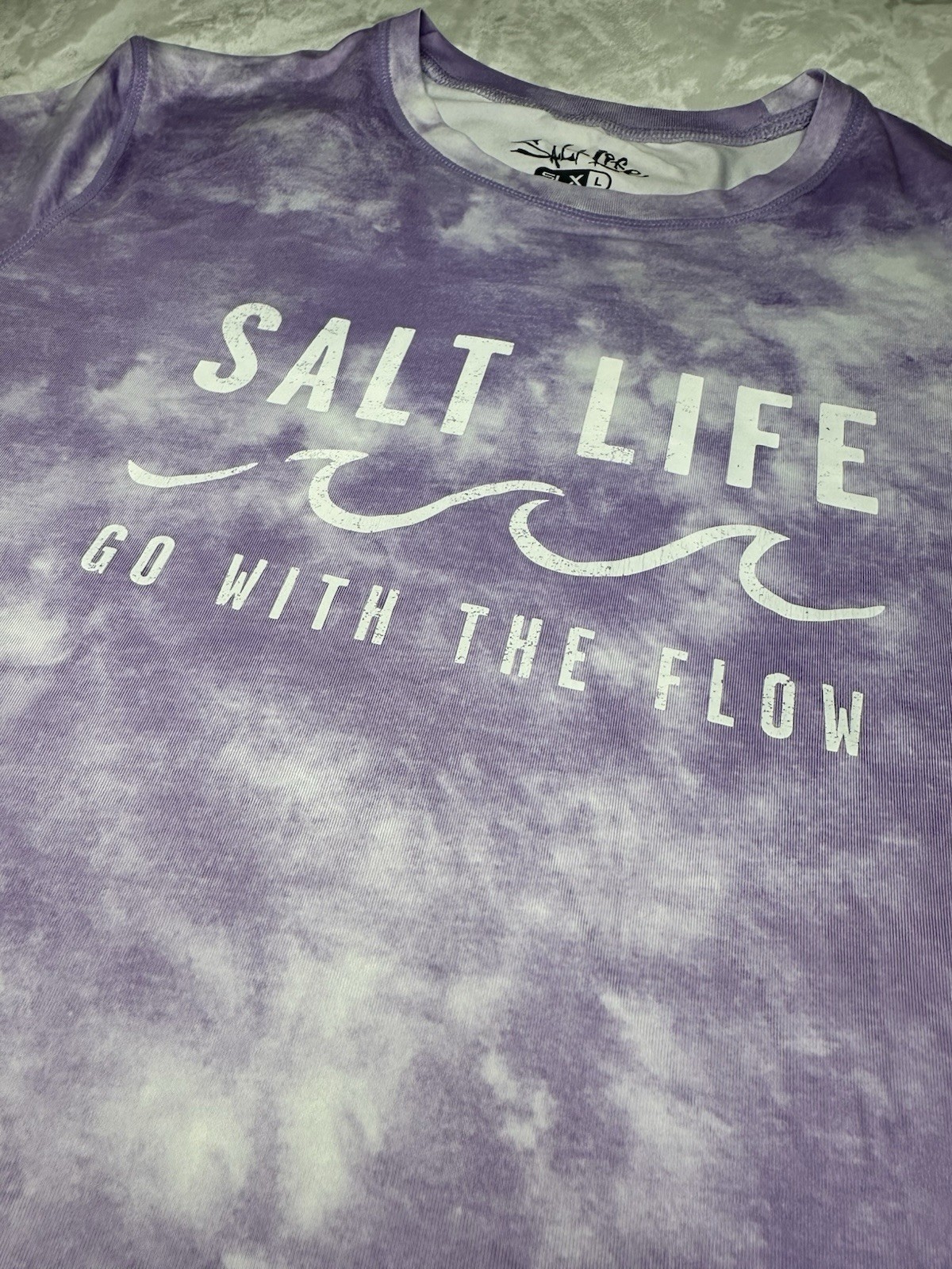 Salt Life SLX Performance Long Sleeve Shirt Womens L Purple Tie Dye NWT