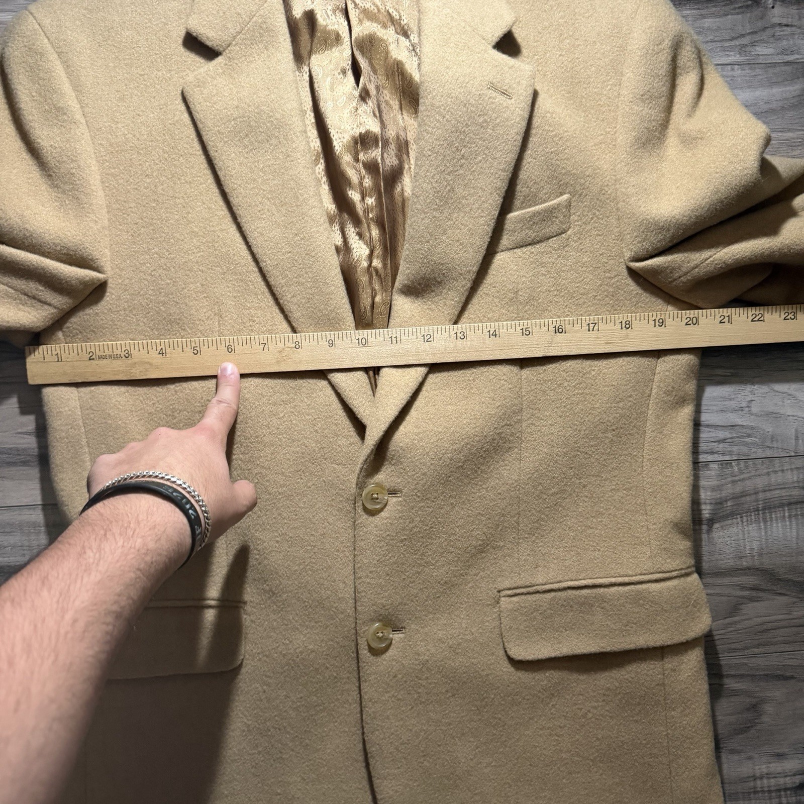 Ralph Lauren Loro Piana Italy Camel Hair Tweed Sport Coat / Blazer 38R Beige Tan