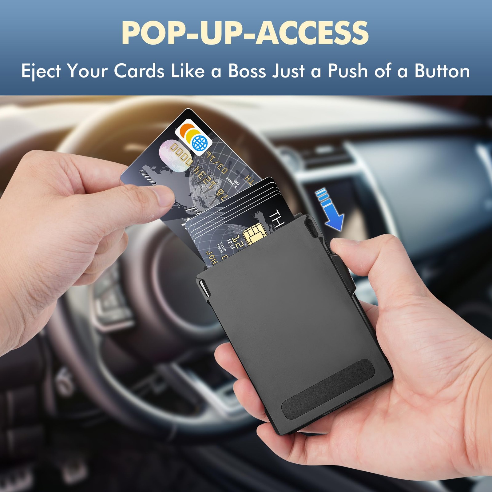 Men’s Slim Pop Up Carbon Fiber Wallet RFID Blocking Bifold Money Clip Gift