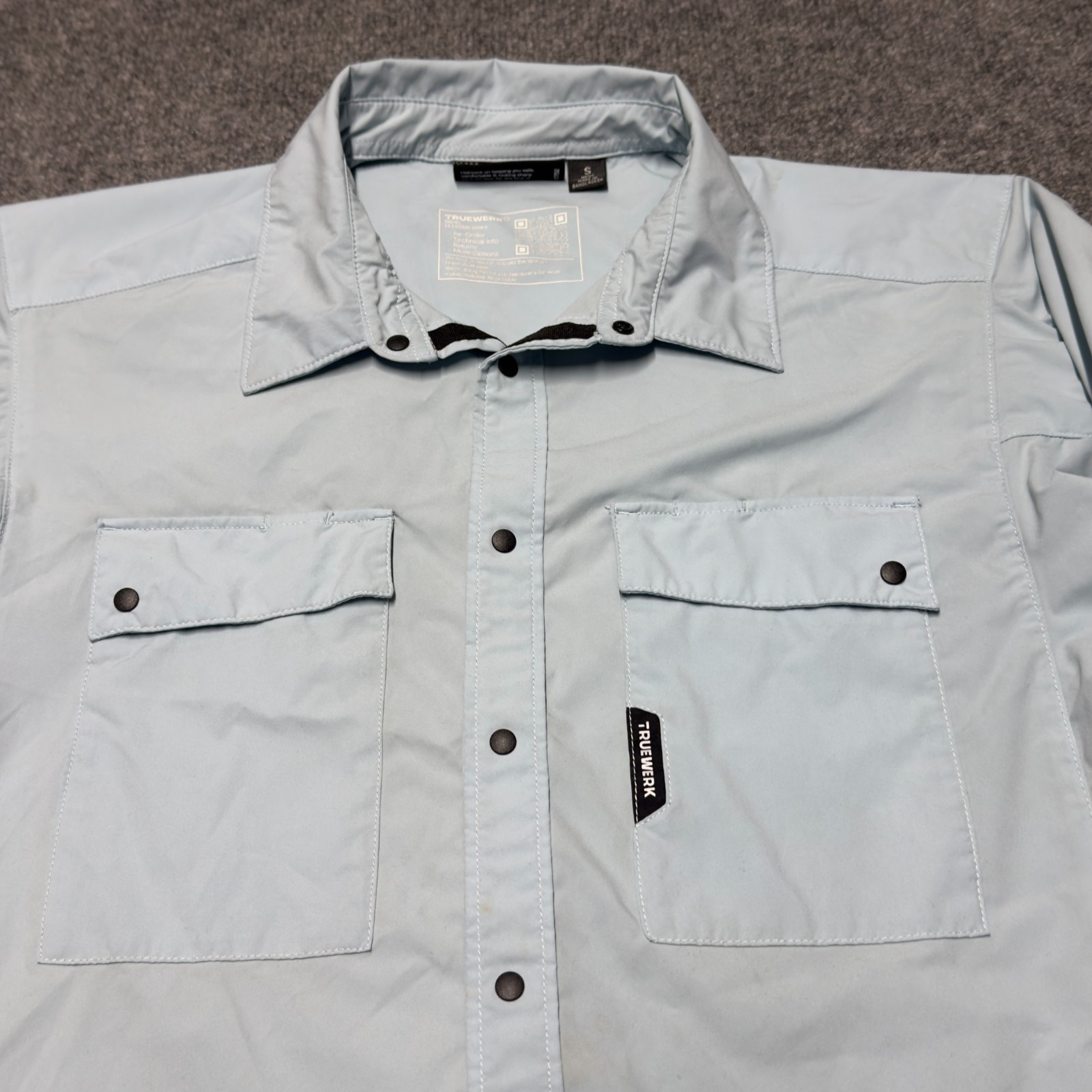 Truewerk LS Cloud Shirt Men Small Blue Long Sleeve Snap Work