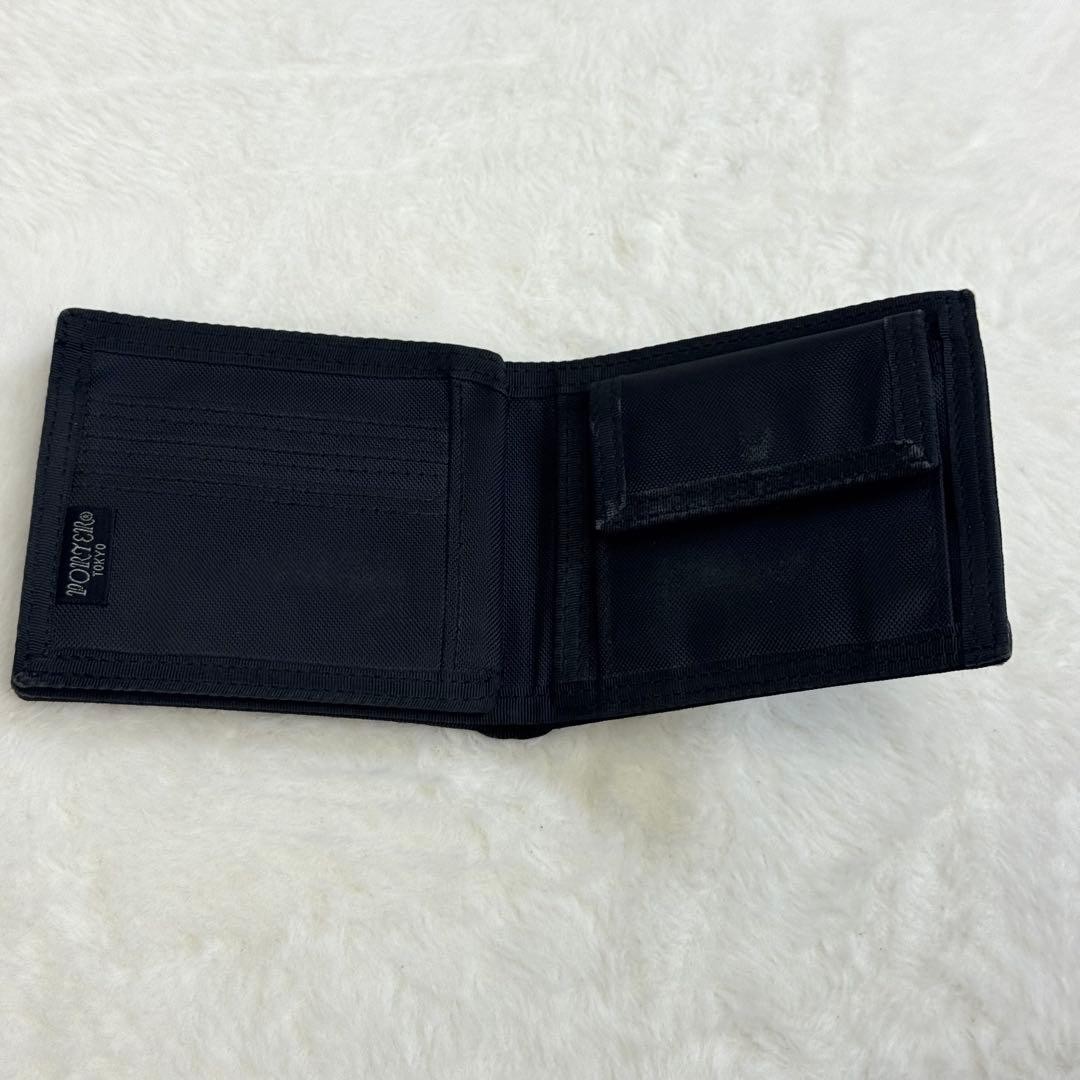 Porter Heat Bifold Wallet Compact Black Durable Material Used Condition