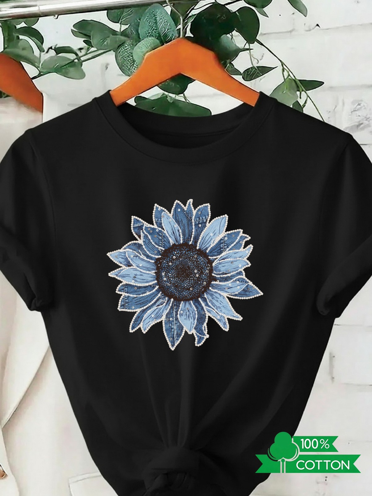 Letter Printed Women’s Round Neck T-Shirt Comfortable Breathable Casual Tops❀