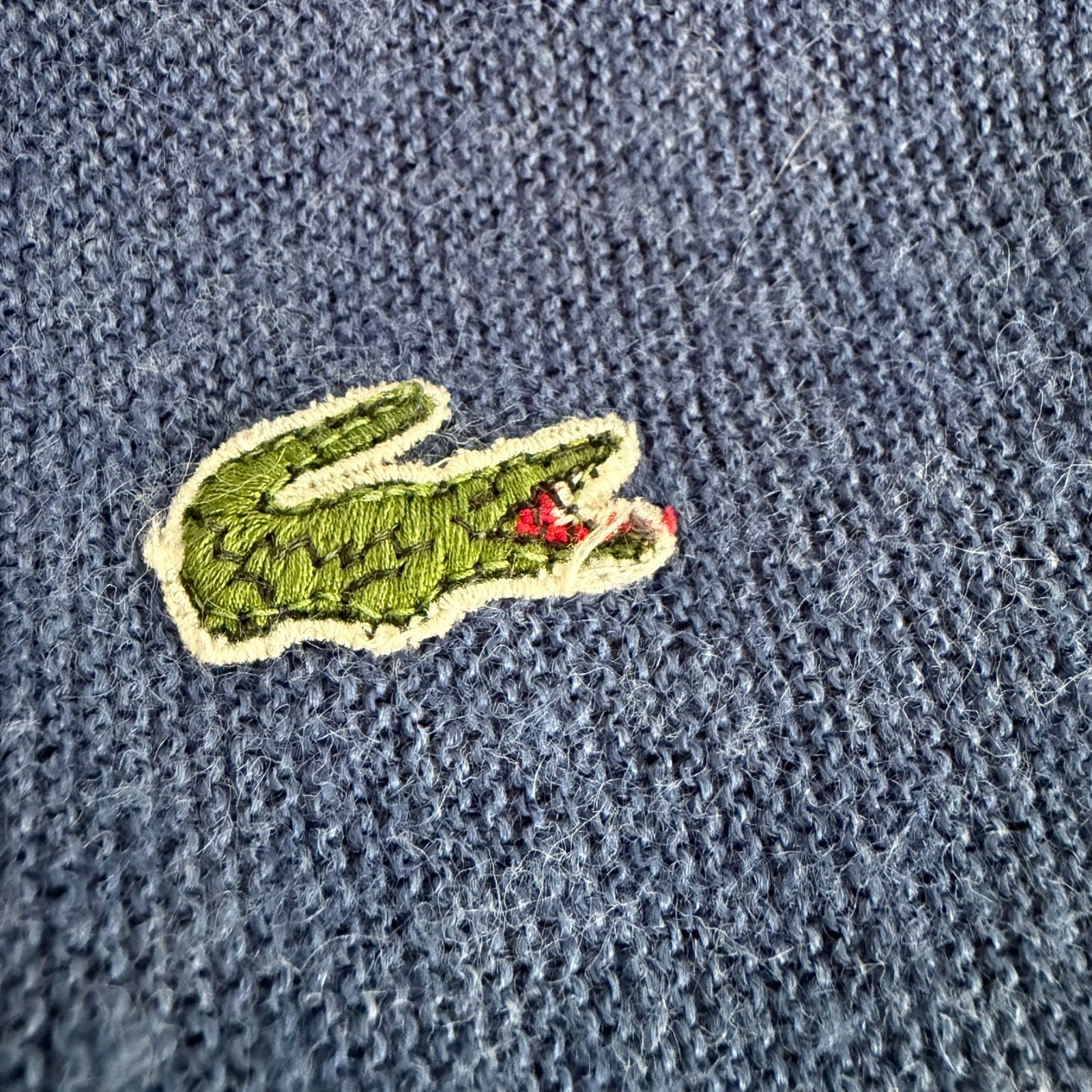 Vintage 80s IZOD Lacoste V Neck Sweater Men’s XL Blue USA Orlon Acrylic Preppy