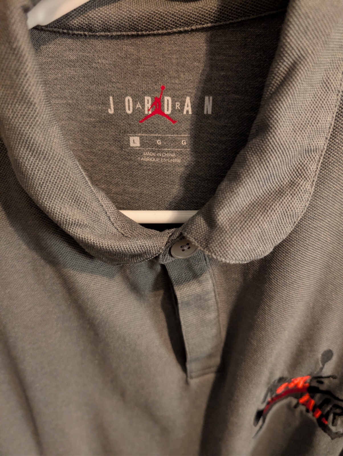 Nike Air Jordan Golf Polo Size L Gray