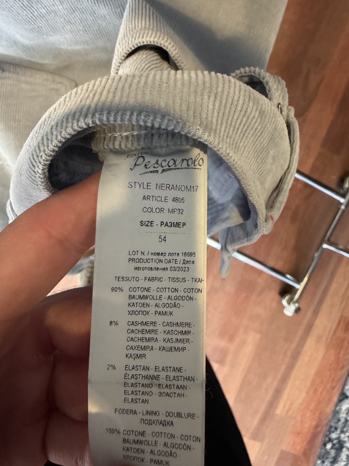 Marco Pescarolo Grey Corduroy pants 54
