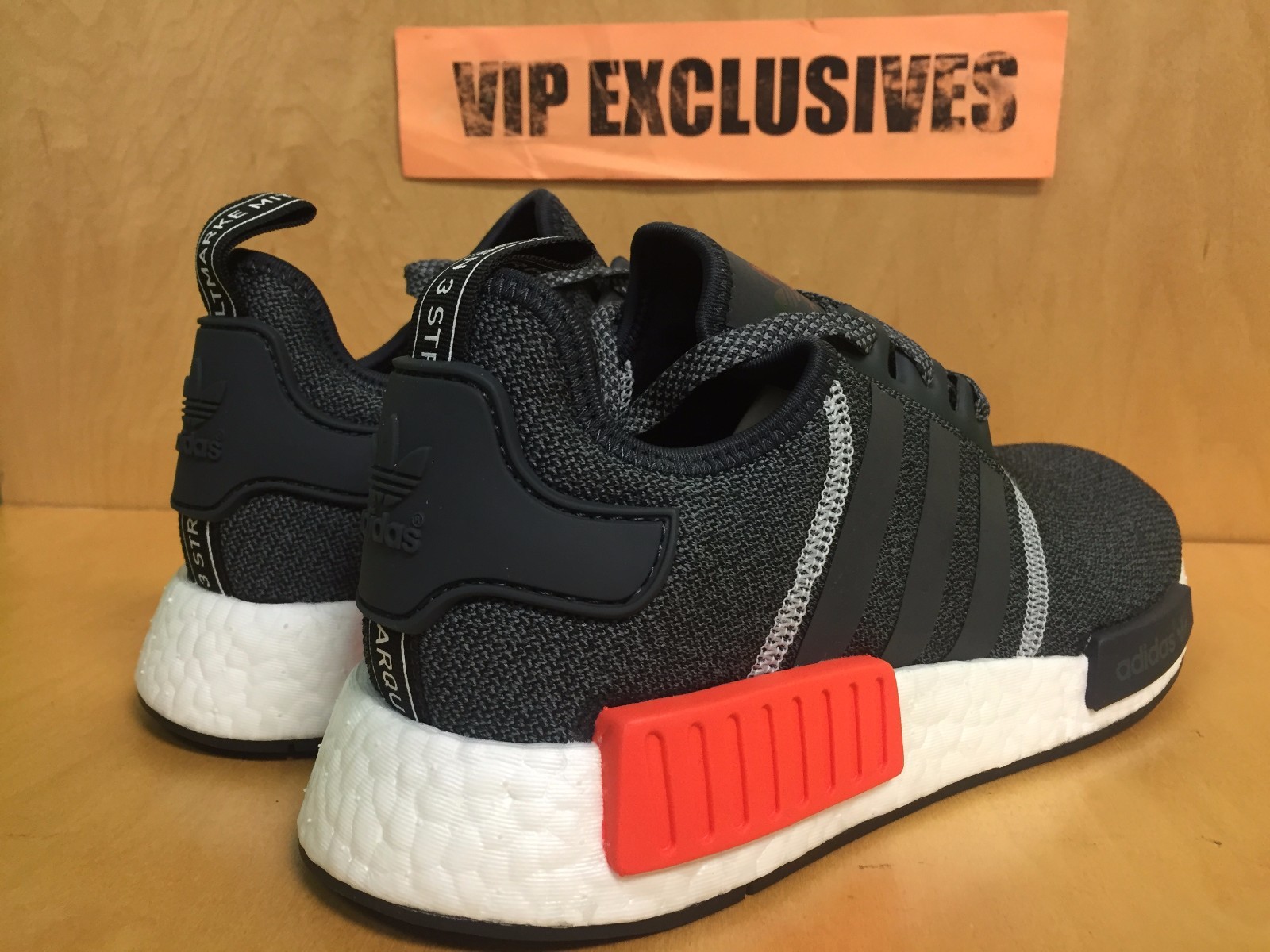 Adidas NMD R1 Runner Charcoal Grey Orange 3M Mesh Nomad S31510