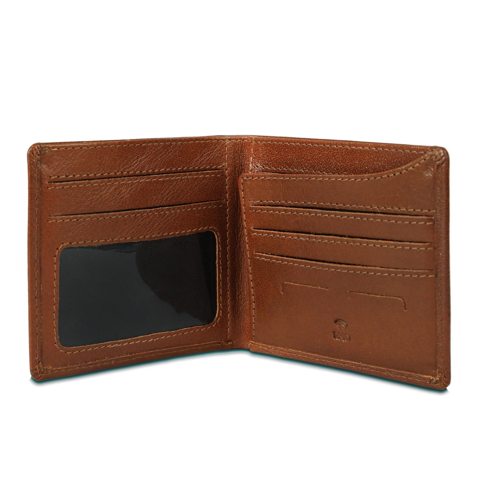 Men’s Tan Leather Wallet – Slim Bifold RFID-Blocking Wallet for Men with 6 Ca…