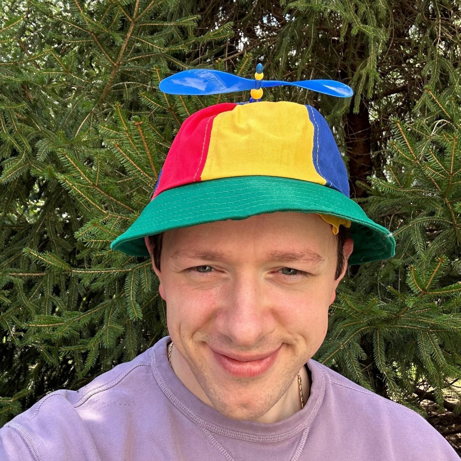 Rainbow Propeller Beanie Spinner Festival Party Cosplay Cap Adult Unisex Hat