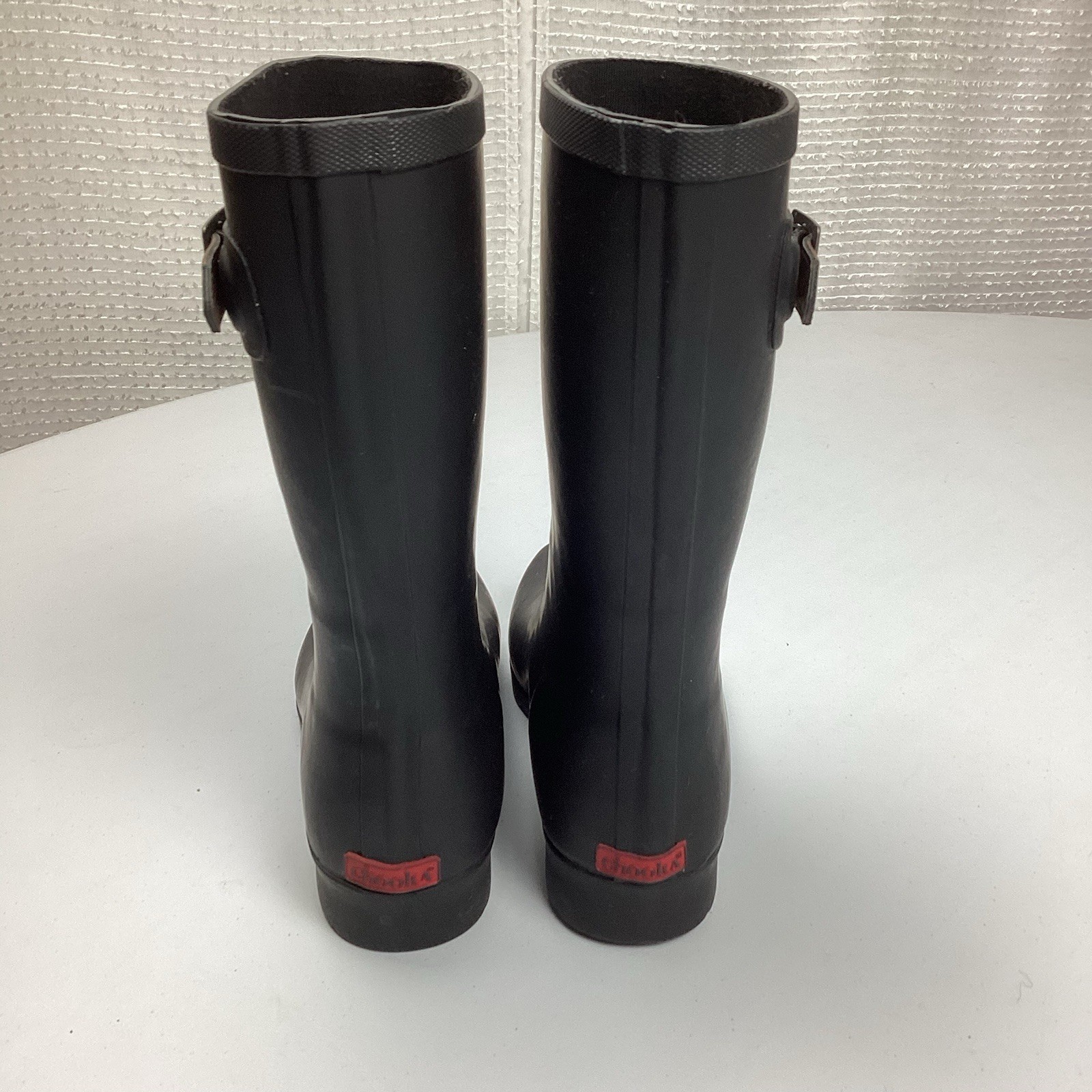 Chooka Fremont 3Q Mid Calf Pull On Black Rain Boots Women’s Size 7