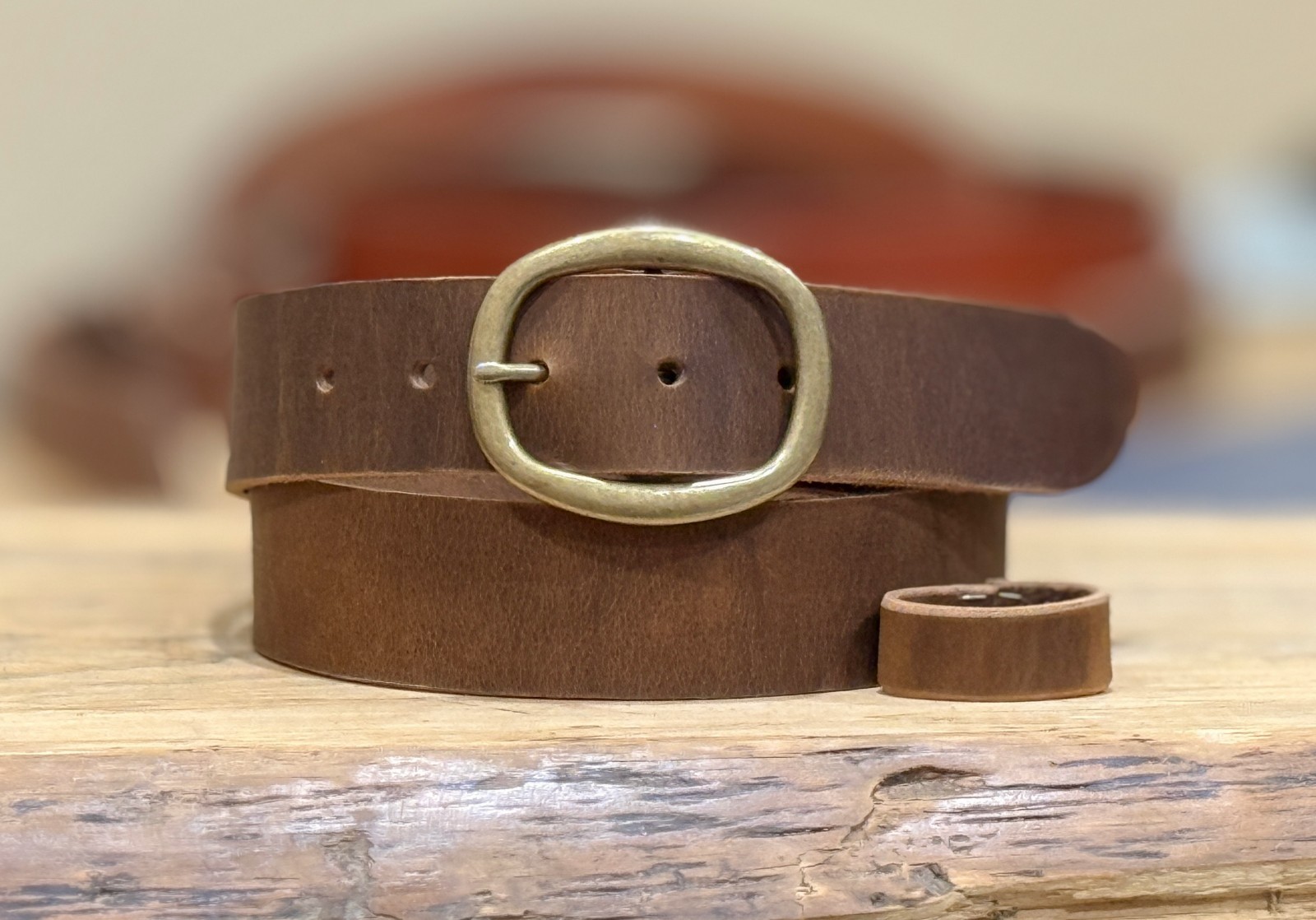 Full Grain Leather Belt 1.5″ Heavy Duty Buffalo Crazy Horse Work Belt USA