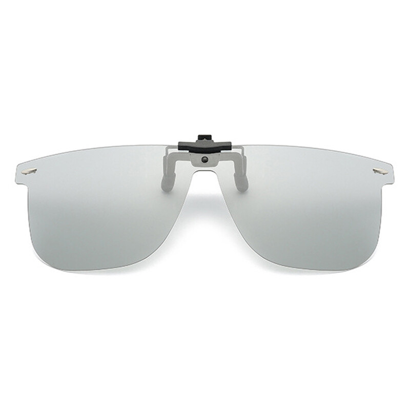 Polarized Clip-on Sunglasses Metal Clip Rimless Lens Over Prescription Glasses