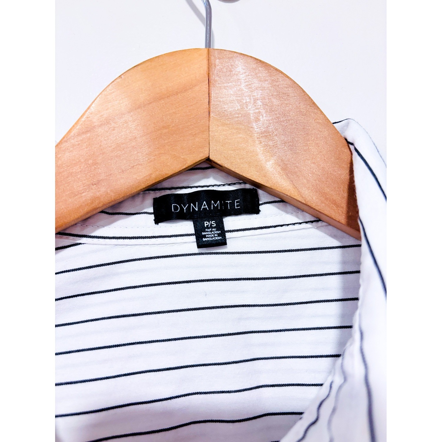 DYNAMITE White striped shirt | Minimalist Office Casual | Small