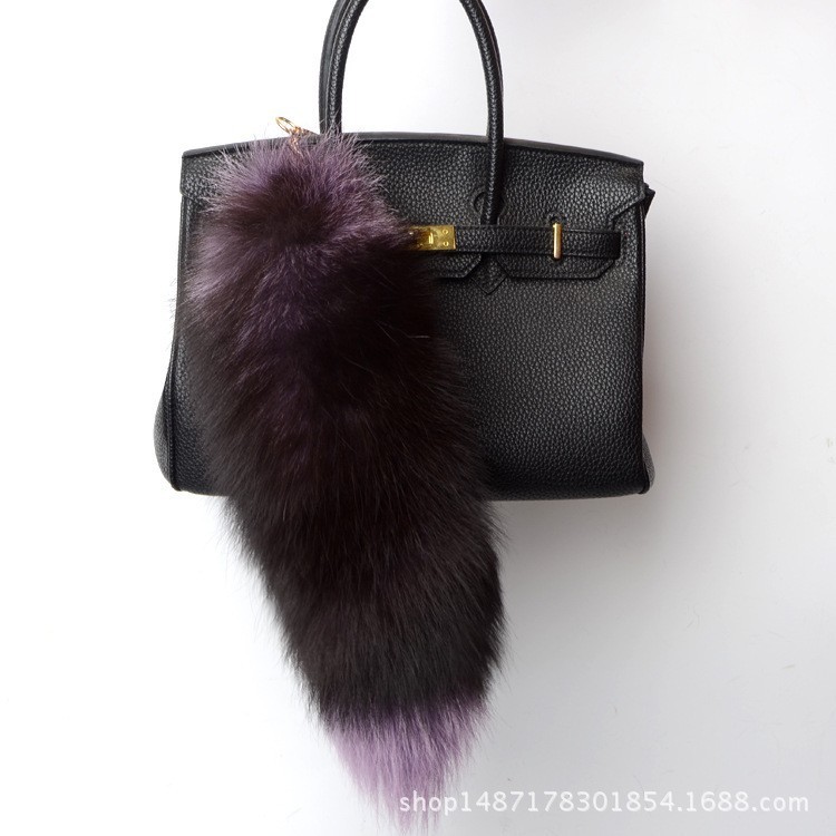 Wholesale 2/5/10pcs-16″-18″ Real Fox Fur Tail Bag Charm Pendant Cosplay Toys