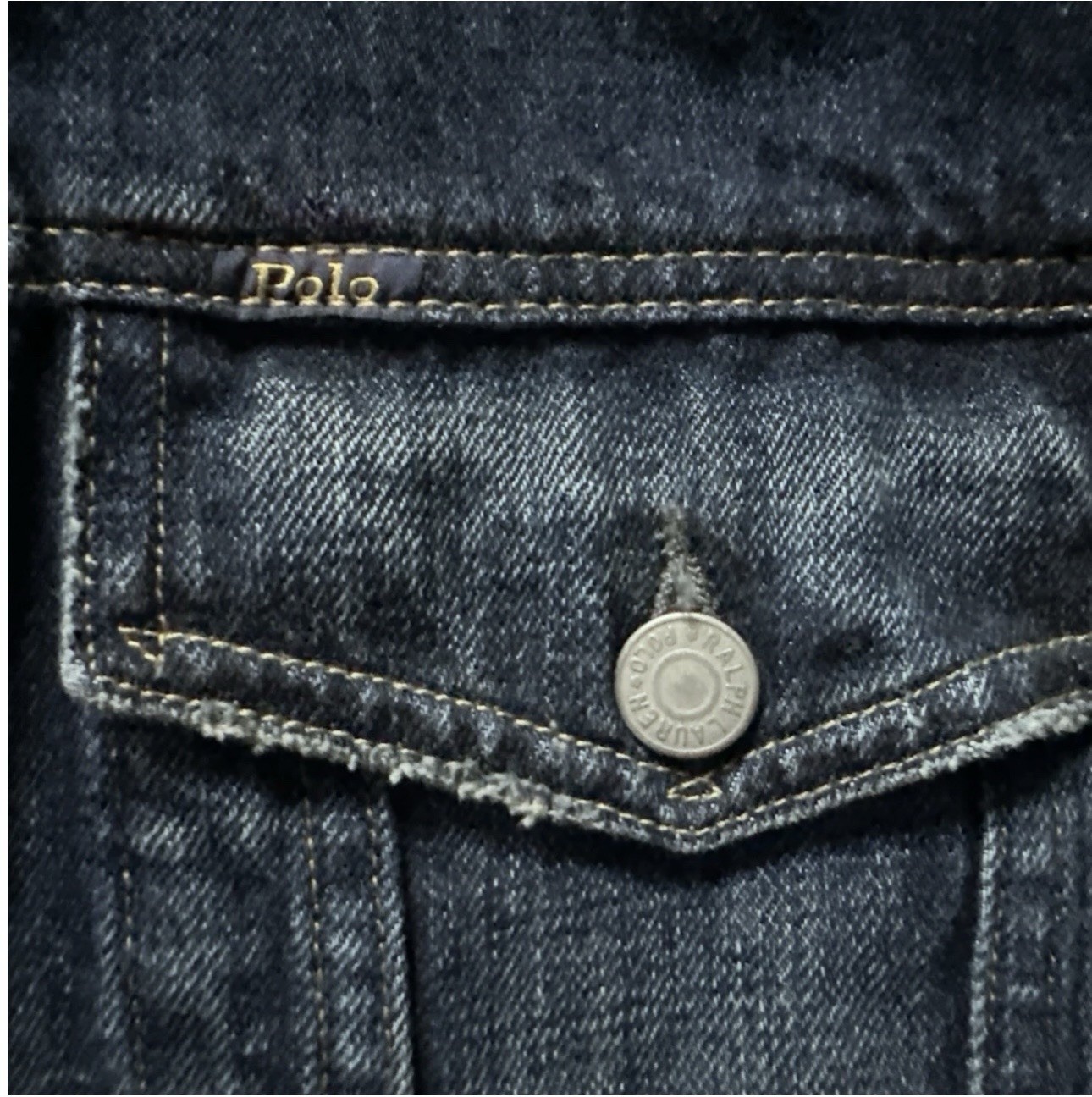 New-Polo Ralph Lauren Blue Denim Jacket 2XLT- Distressed Biker/Trucker