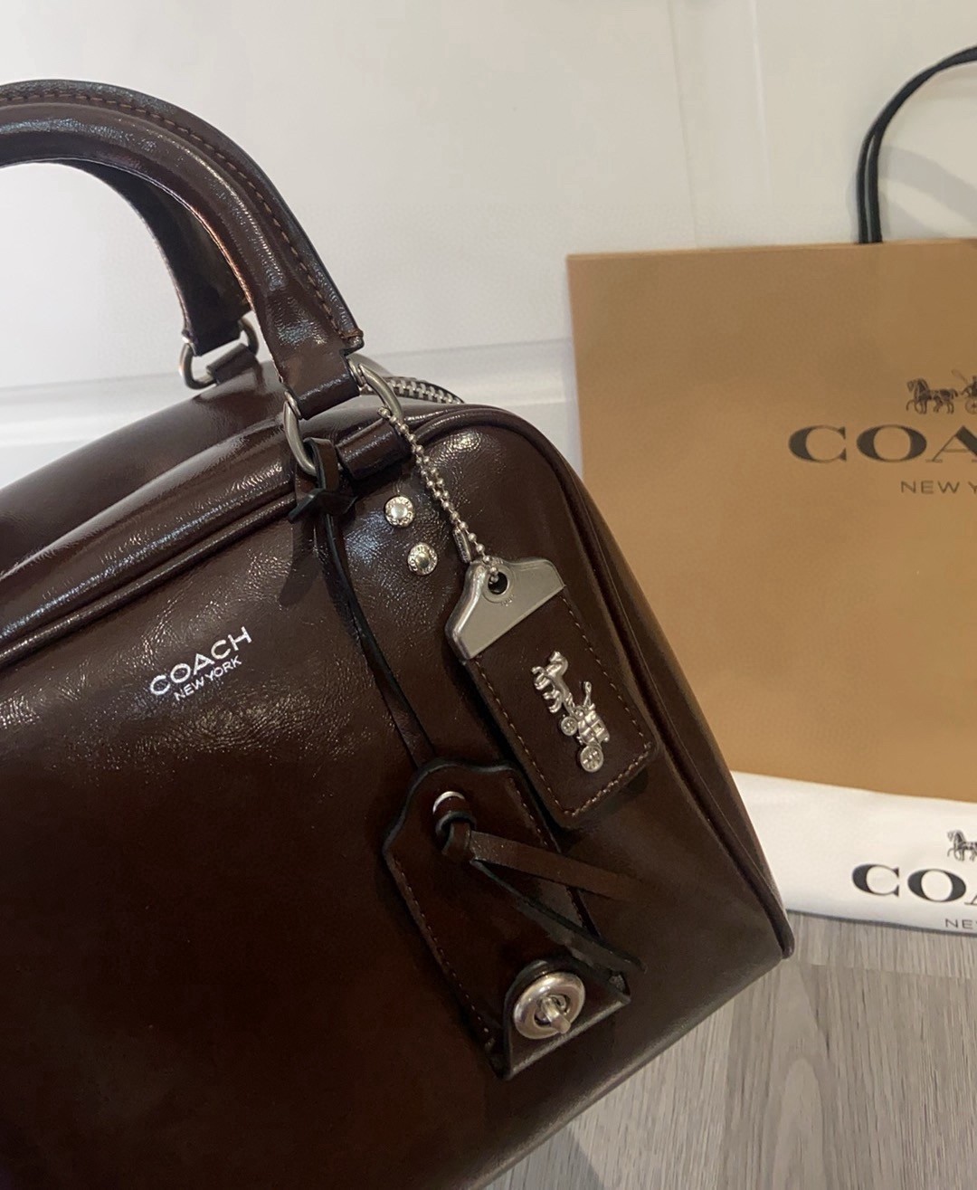 COACH Cube Rogue Bag 20 Shoulder Bag Maple CBH04 Outlet NEW leather