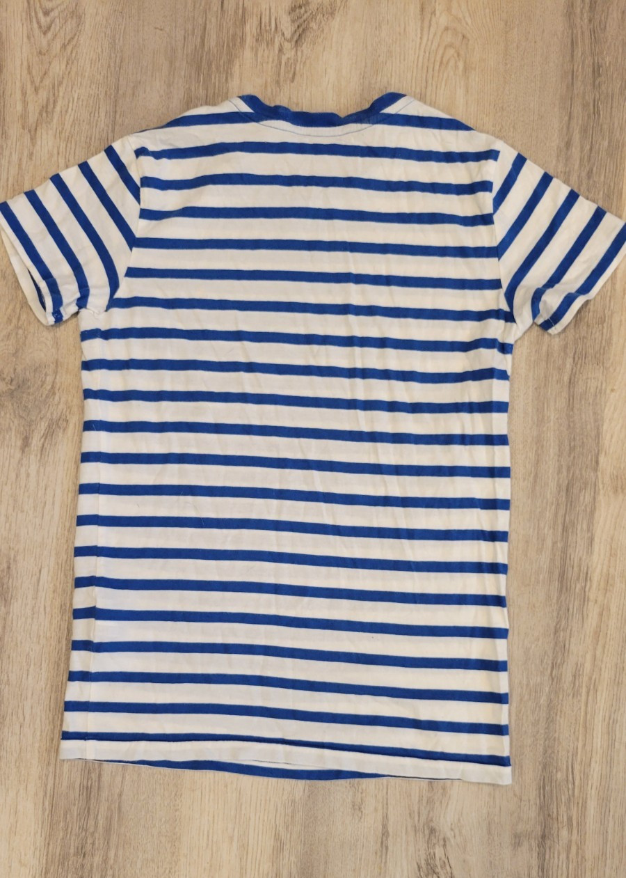 Ralph Lauren Sport Women’s T-Shirt Blue and White Stripe Size S