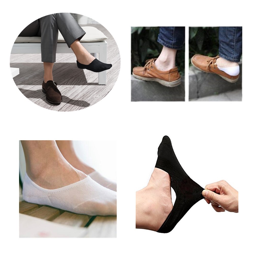 3-12 Pairs Men Invisible No Show Nonslip Loafer Low Cut Solid Cotton Socks 9-13