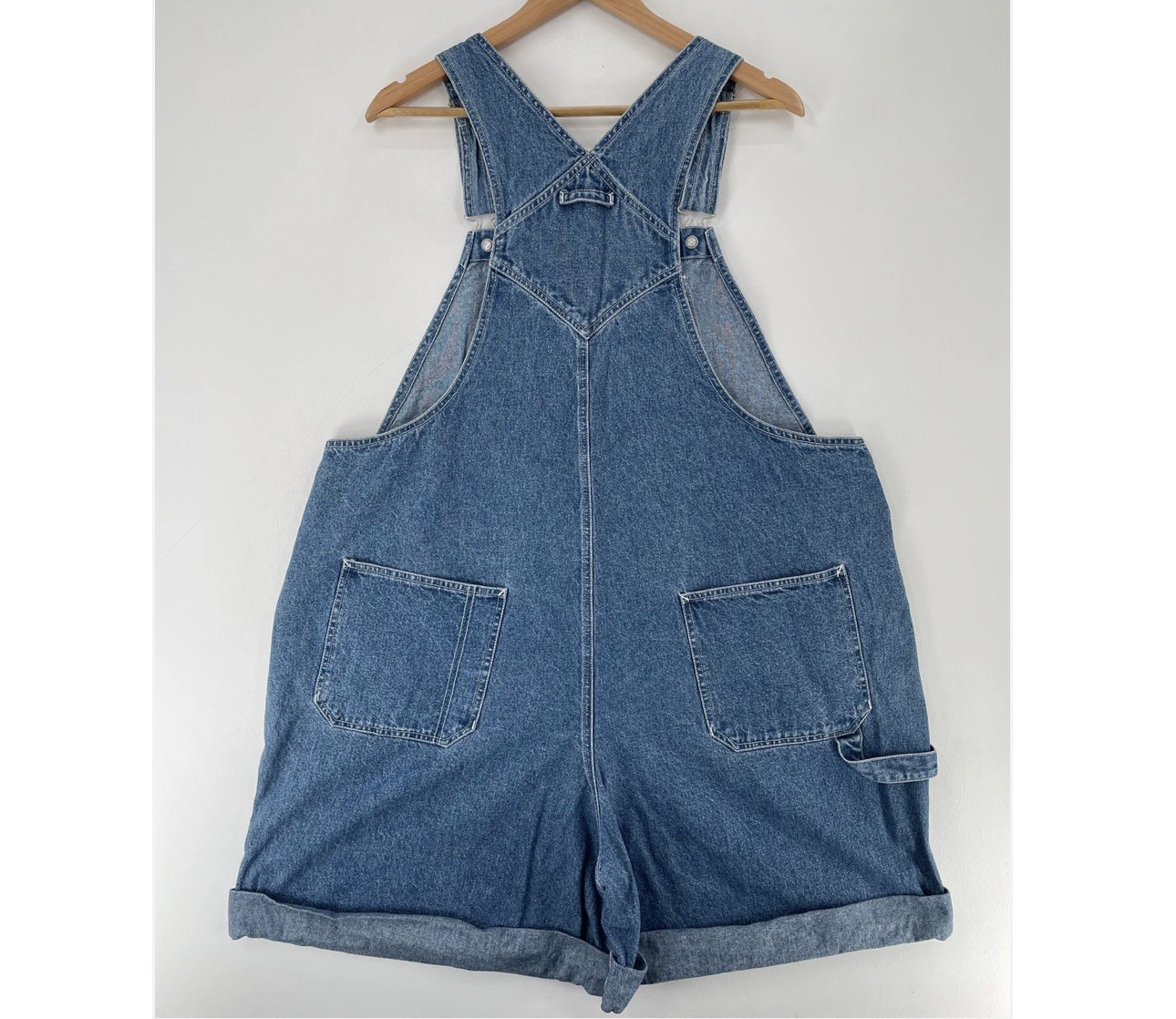 Vintage 90s Disney Mickey & Co 2000s Denim Shortall Overall Shorts Plus Size 22W
