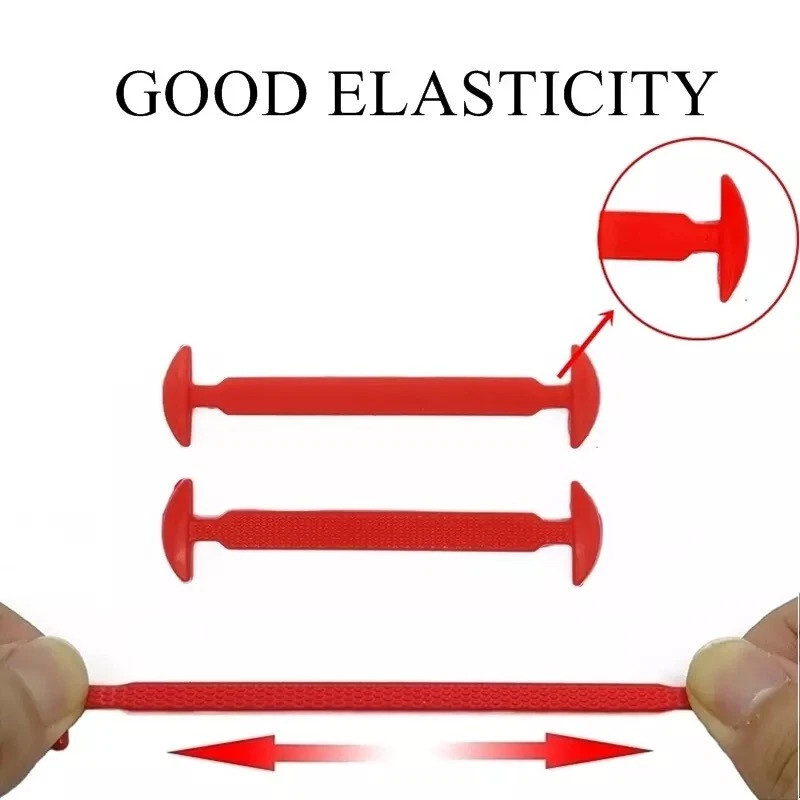 16Pcs Easy No Tie Shoelaces Elastic Flat Lazy Silicone Shoe Lace Strings Adult