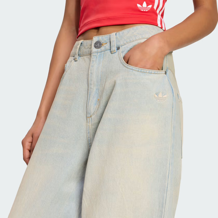 adidas women VINTAGE WIDE LEG JEANS