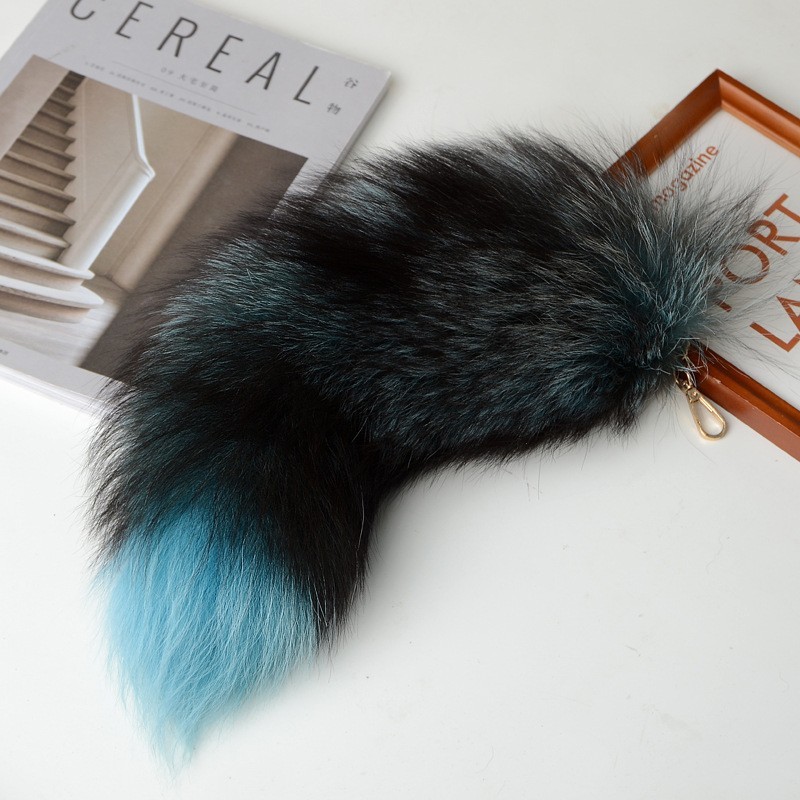 Wholesale 2/5/10pcs-16″-18″ Real Fox Fur Tail Bag Charm Pendant Cosplay Toys