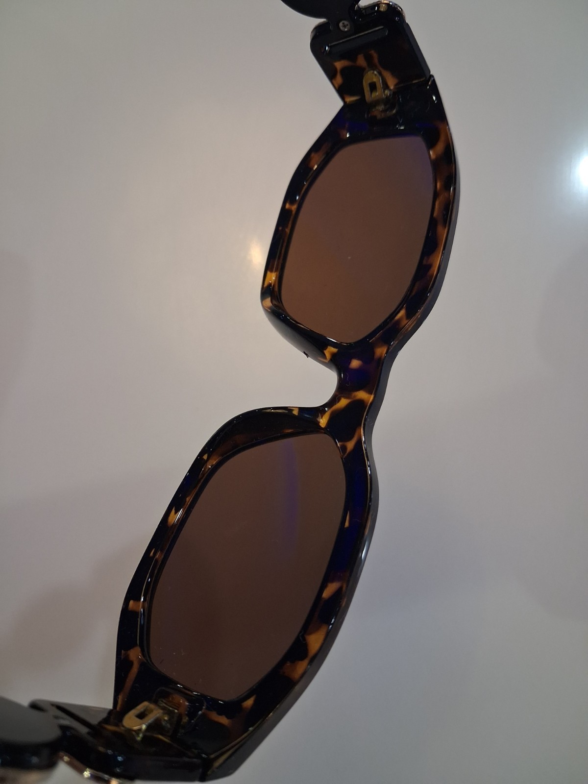 Women’s Tortoise Shell Rectangle Sunglasses Brown Tinted Lenses UV400 POP P4245