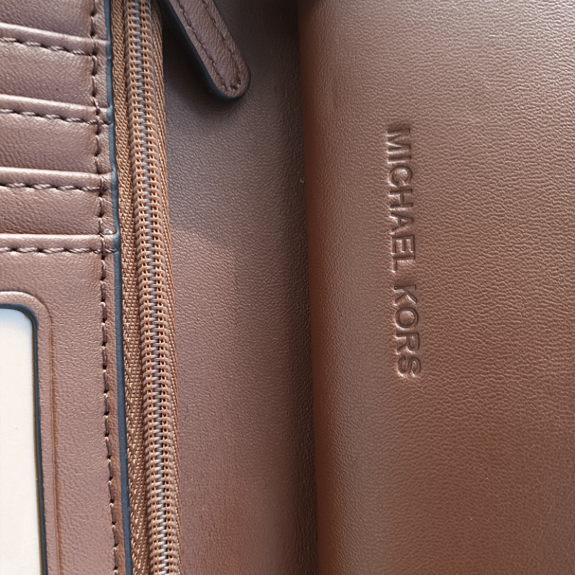 Michael Kors Travel Large Flat MF Phone Case Wristlet Women Wallet Brown