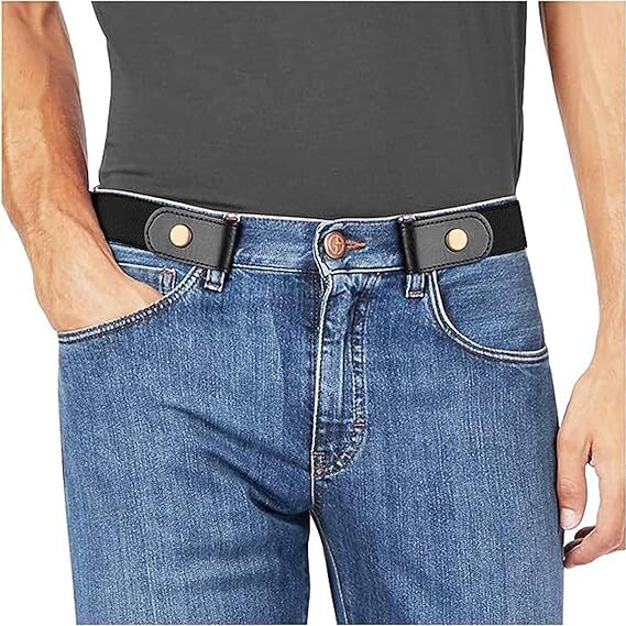 Men Women Buckle-free Elastic Invisible Waist Belt for Jeans No Bulge Hassle