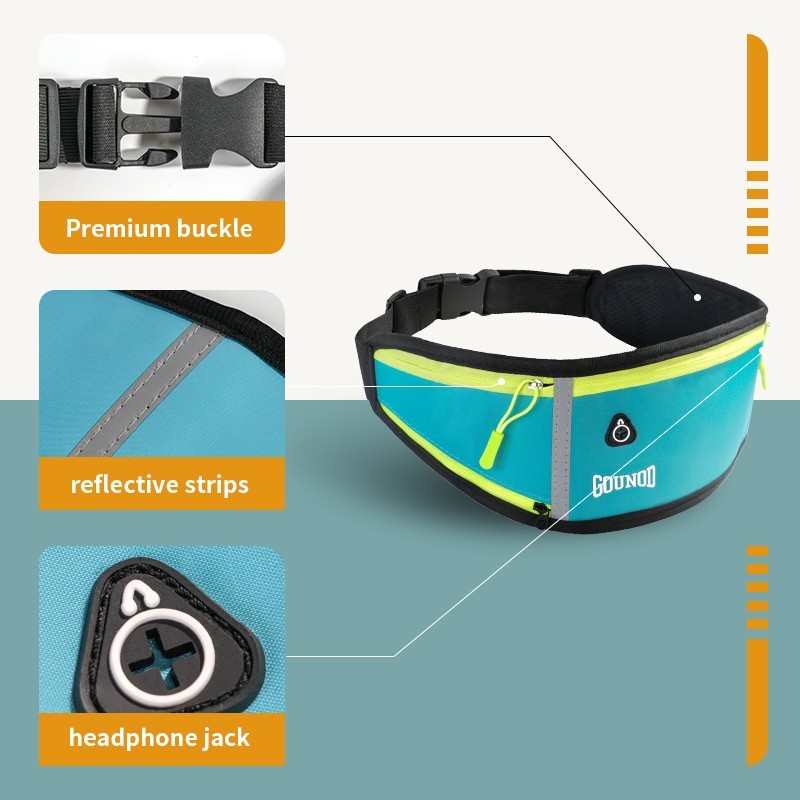 Waterproof Sport Runner Waist Bum Bag Running Jogging Belt Pouch Zip Fanny Pack