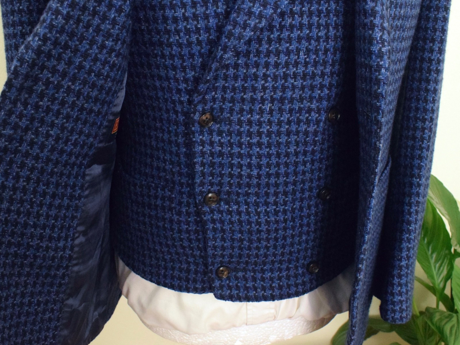 SUITSUPPLY Petrol Blue Textured Weave Suit £627 Size 38S/48S W32 L28 Slim Soho
