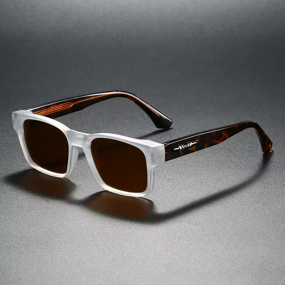 Polarized Square Sunglasses Men UV400 Unisex Metal Core Frame Outdoor Driving Fi