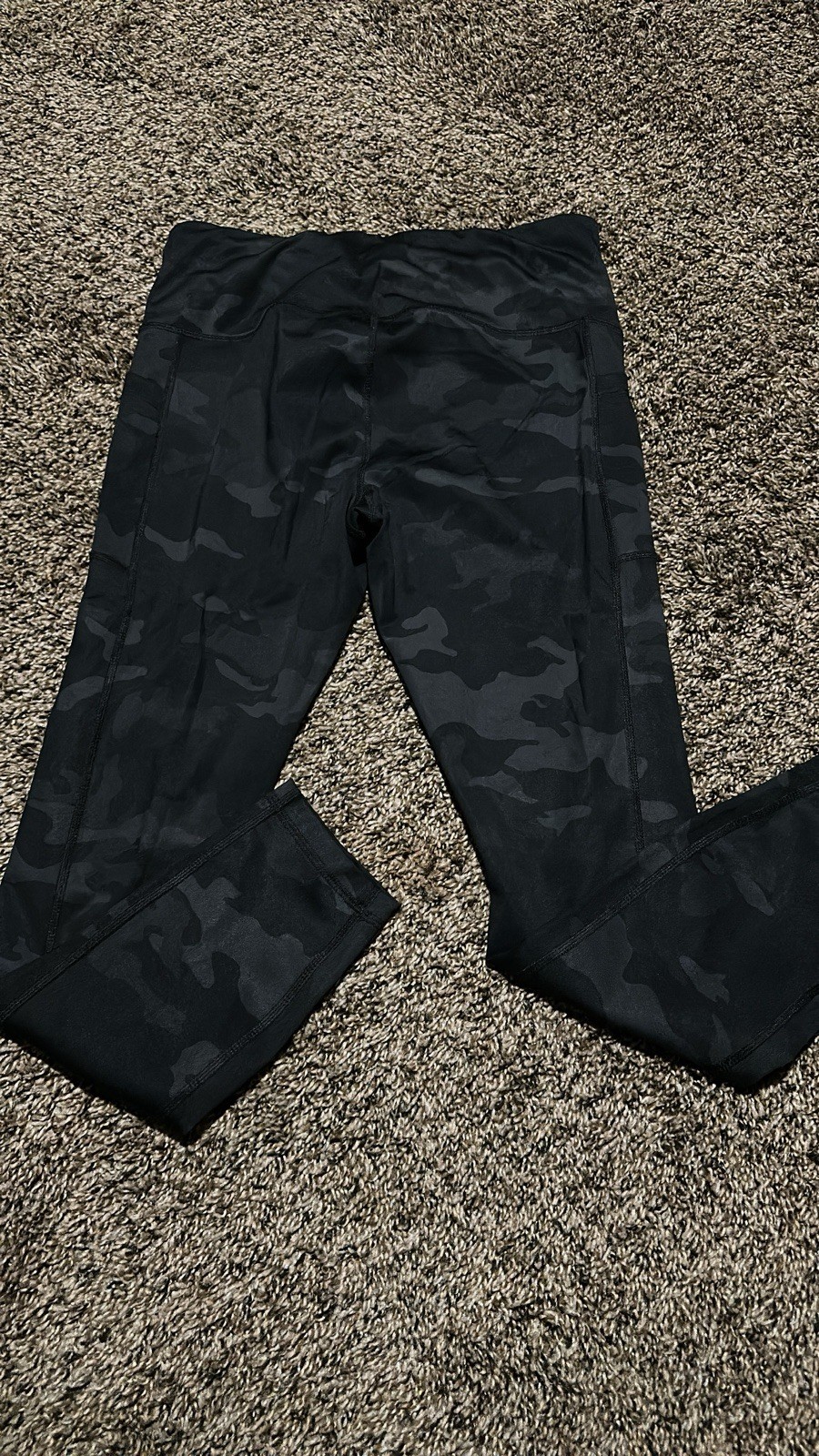 Avia Women’s M ( 8-10) Regular Black Camouflage Pull-On Activewear Leggings
