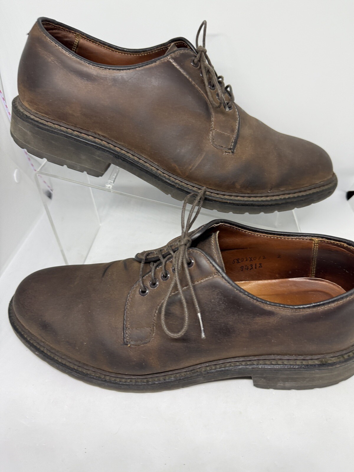 ALDEN Sz. 8 B/D Oxford Dress Shoes Goodyear Welt Oiled Leather Ombre Dk Brown .1