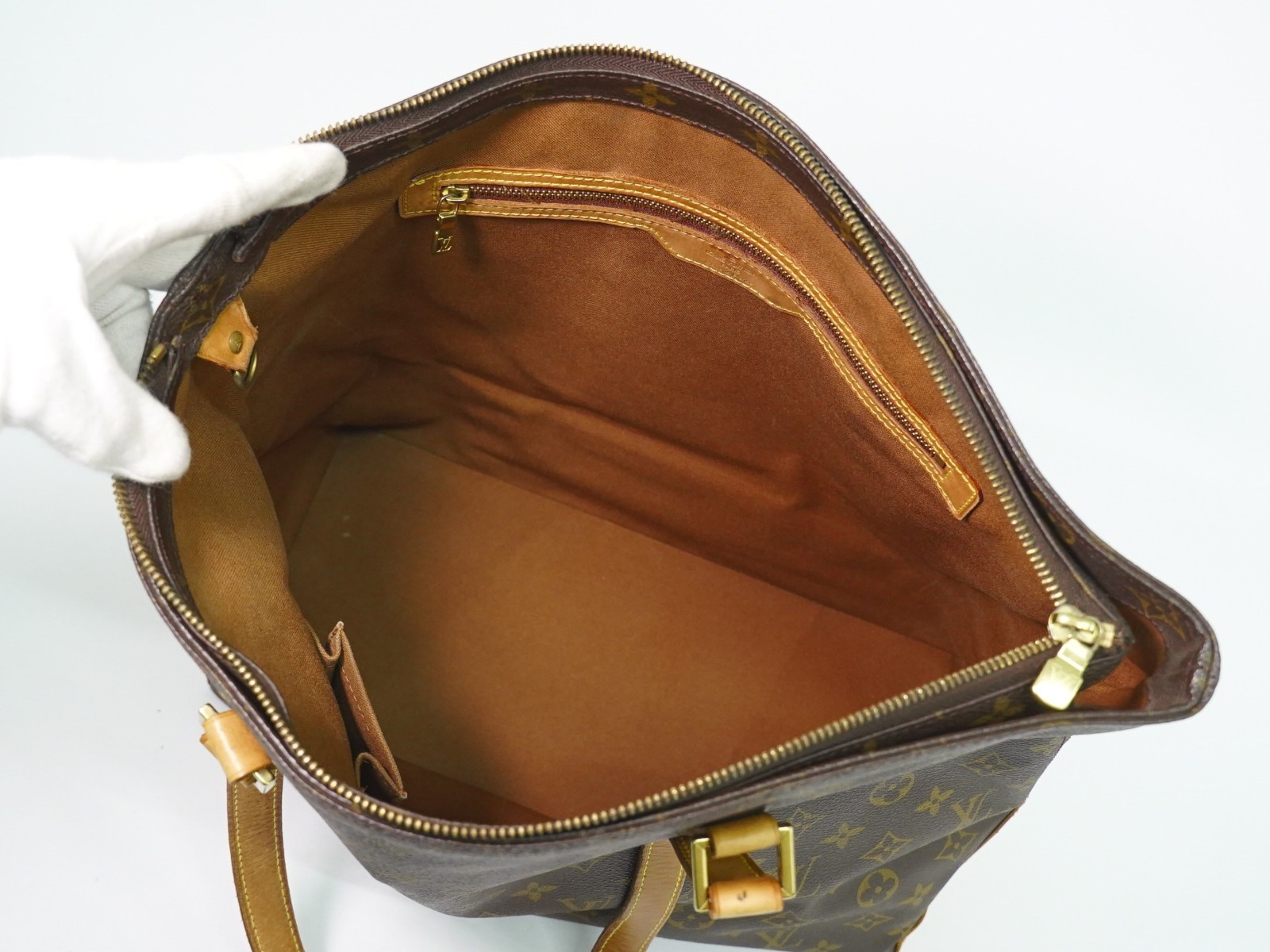 Louis Vuitton Cabas Mezzo M51151 Monogram Canvas Shoulder Tote Bag Brown