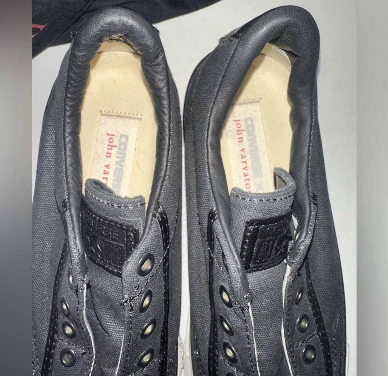 New Converse John Varvatos slip-on distressed black sneakers shoes Men 4 Women 6