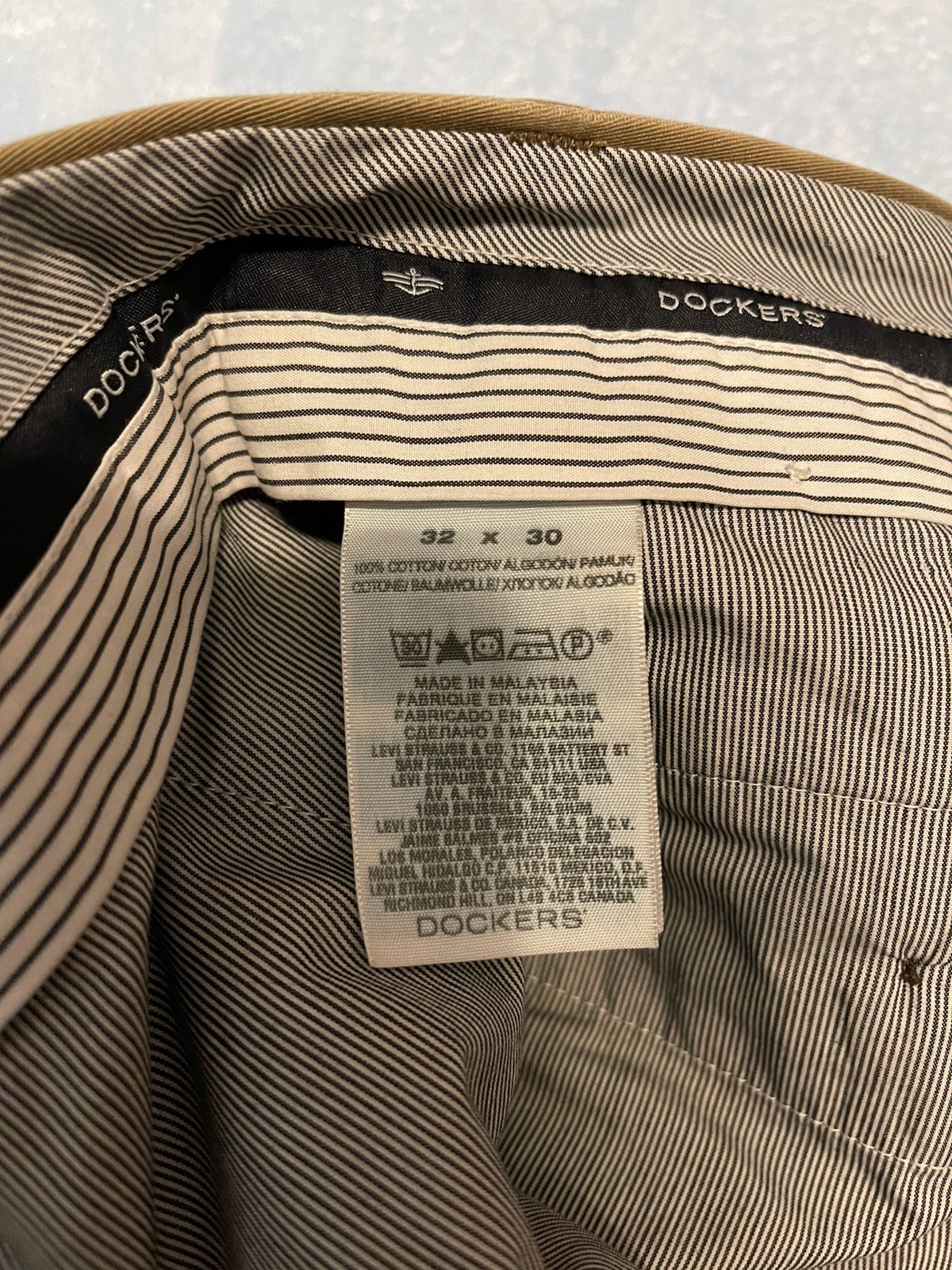 DOCKERS D3 CLASSIC FIT 32×30 TAUPE BROWN MENS STRAIGHT FRONT DRESS PANTS COTTON