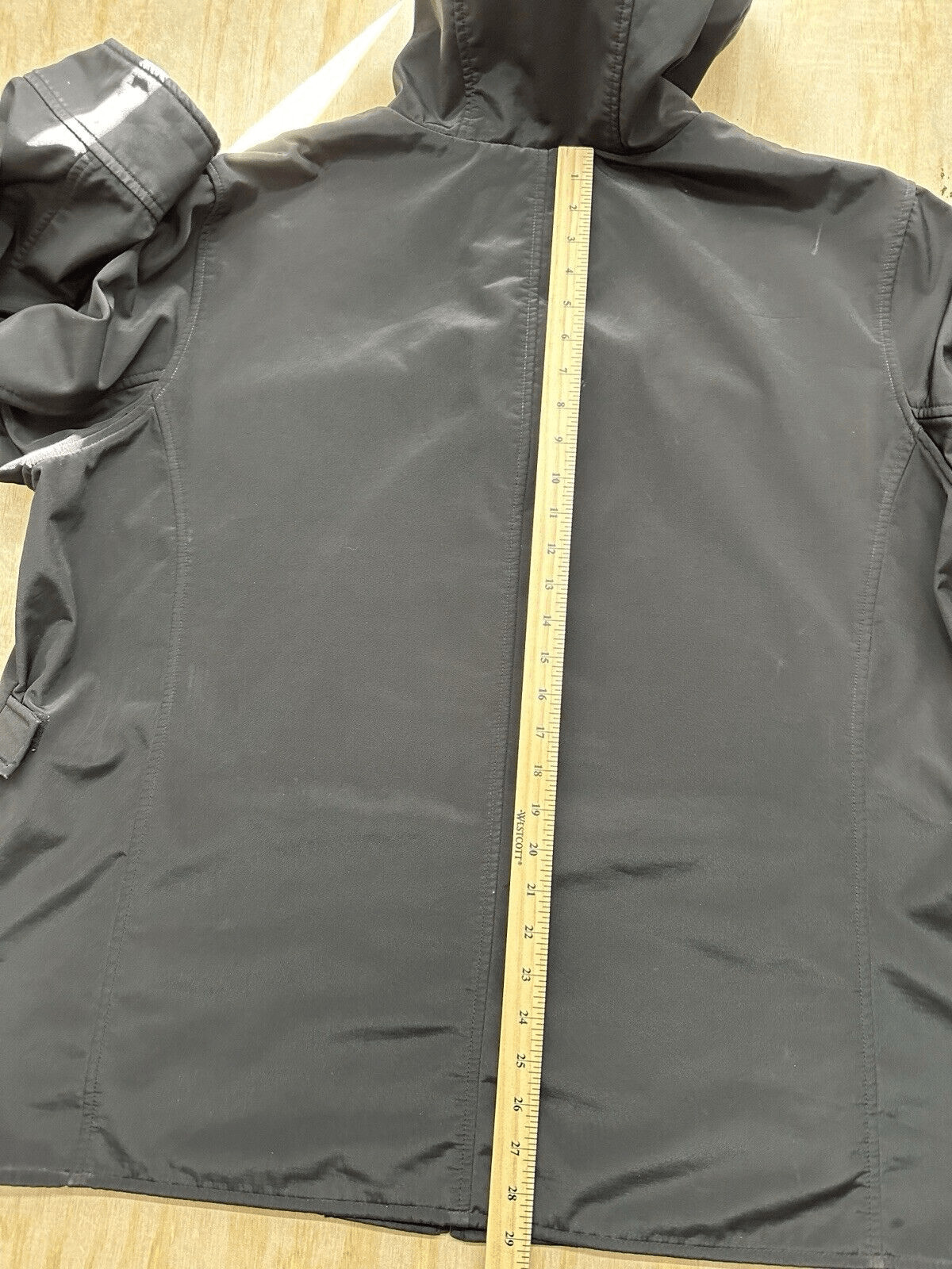 Avenue Womens Jacket Parka Black 26/28 Hooded Zip Snap Up Pockets Insulated Coat