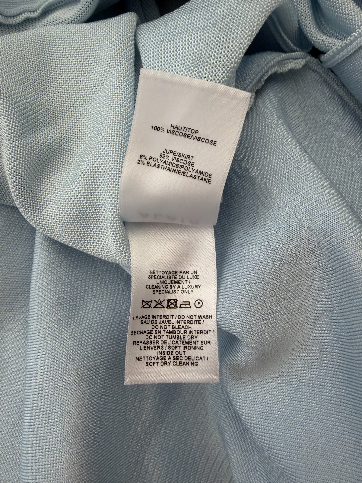 ALAÏA Mini Godet Dress – Bleu Neige – FR 34