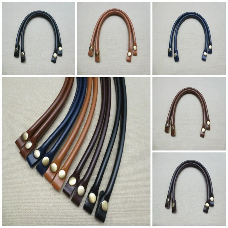 1pair Leather Bag Handles Replacement Shoulder Bag Handbag Tote Bag Strap Handle