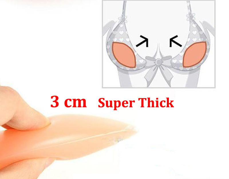 JUMBO SIZE Silicone Enhancer Insert Pads Bikini Bra Breast Push Up Washable ND