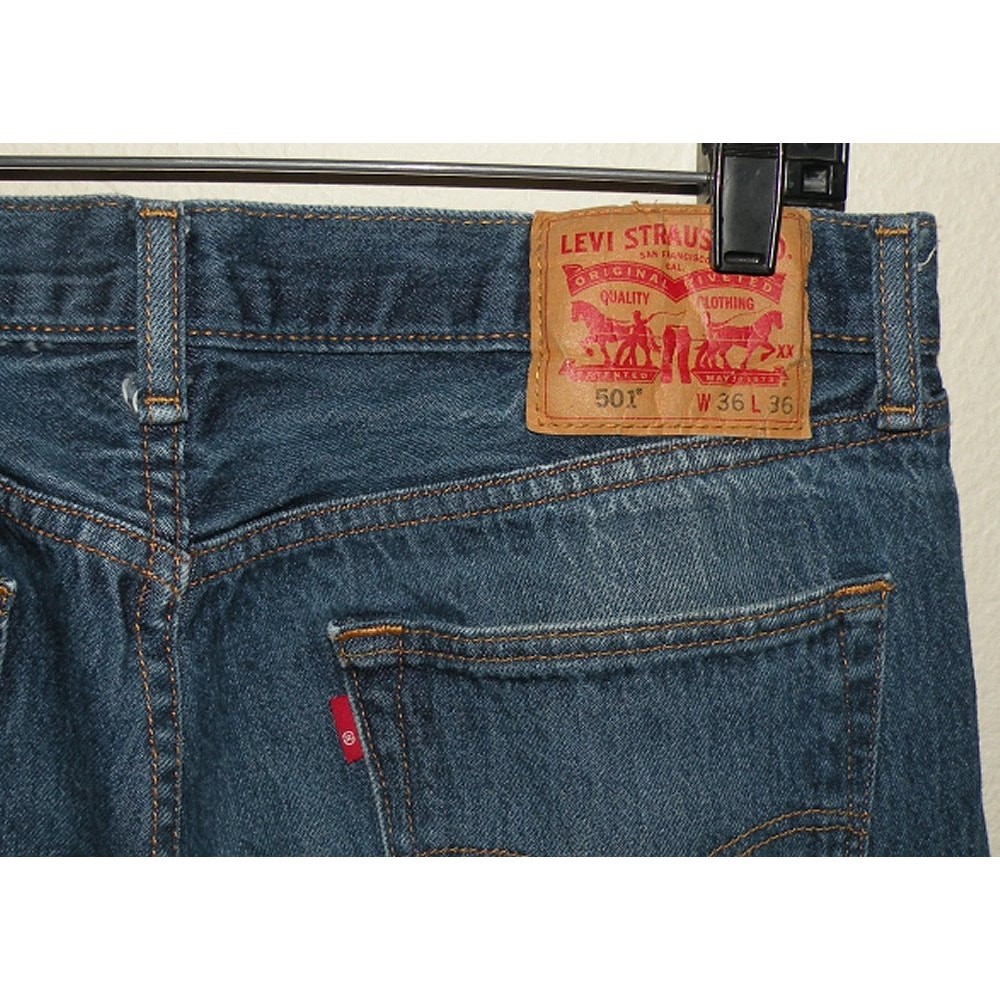 Levi’s 501 Button Fly Shrink to Fit Denim Jeans 34 x 32 (36 x 36) Blue Egypt #2