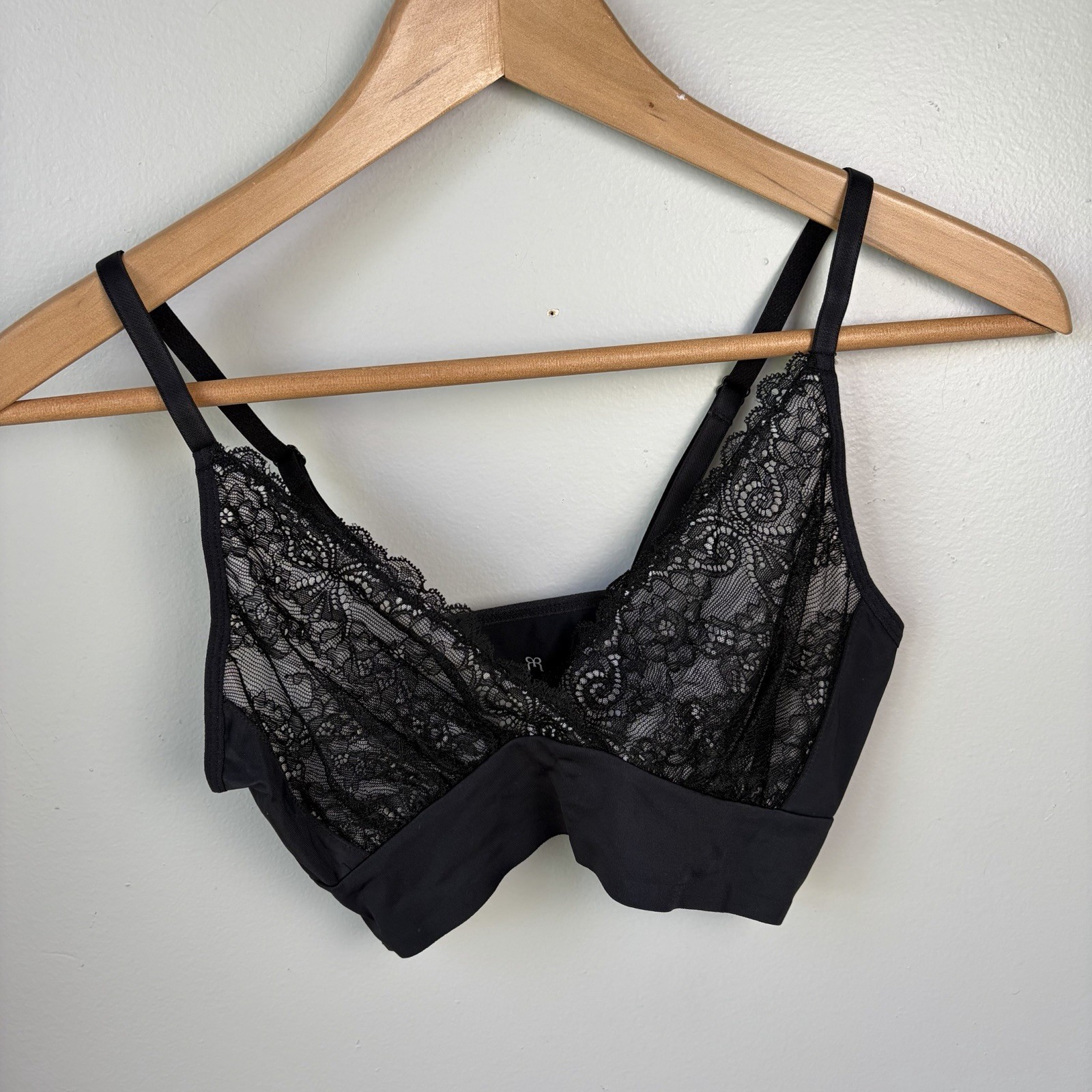 NEW- RUBY RIBBON LACE SECOND SKIN DEMIETTE Black Womens Size 32