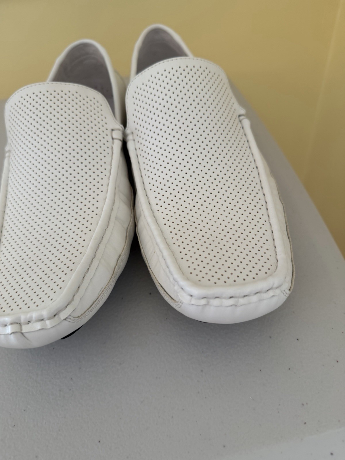 Call It Spring Kaywood White Perforated Leather Slip-On Loafers Men’s 10 M