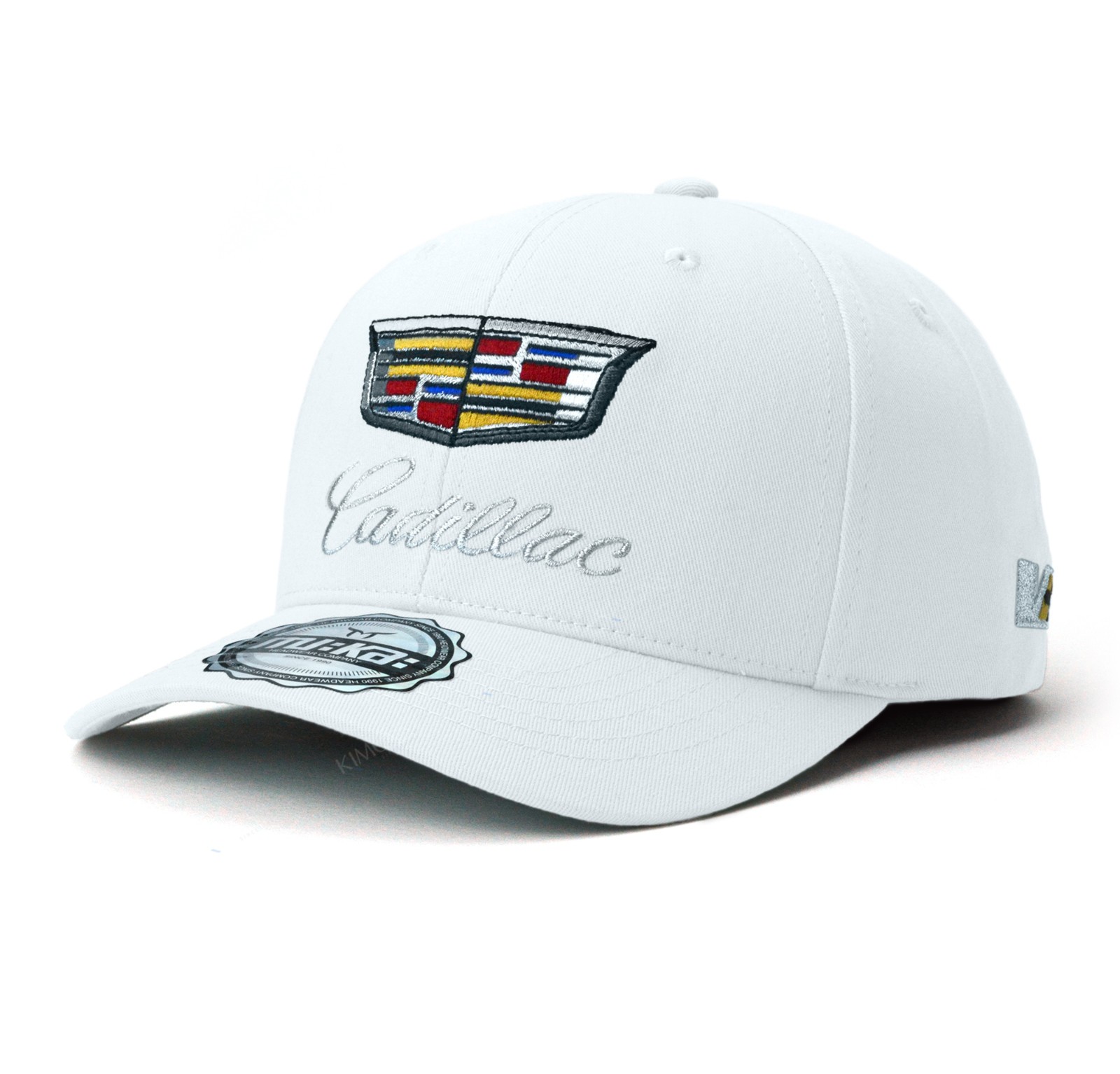 White – Cadillac Baseball Hat Embroidered Logo Adjustable Men’s Luxury Car Gift